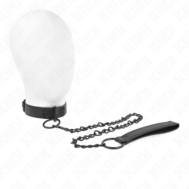 Colar Com Trela Escura 65 Cm Ajustável 37-54 Cm X 3 Cm - Kink