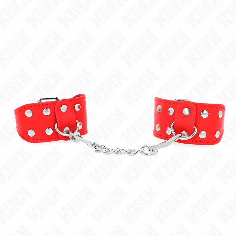 Pulseiras Com Linha Dupla De Pregos Ajustáveis Vermelho - Kink