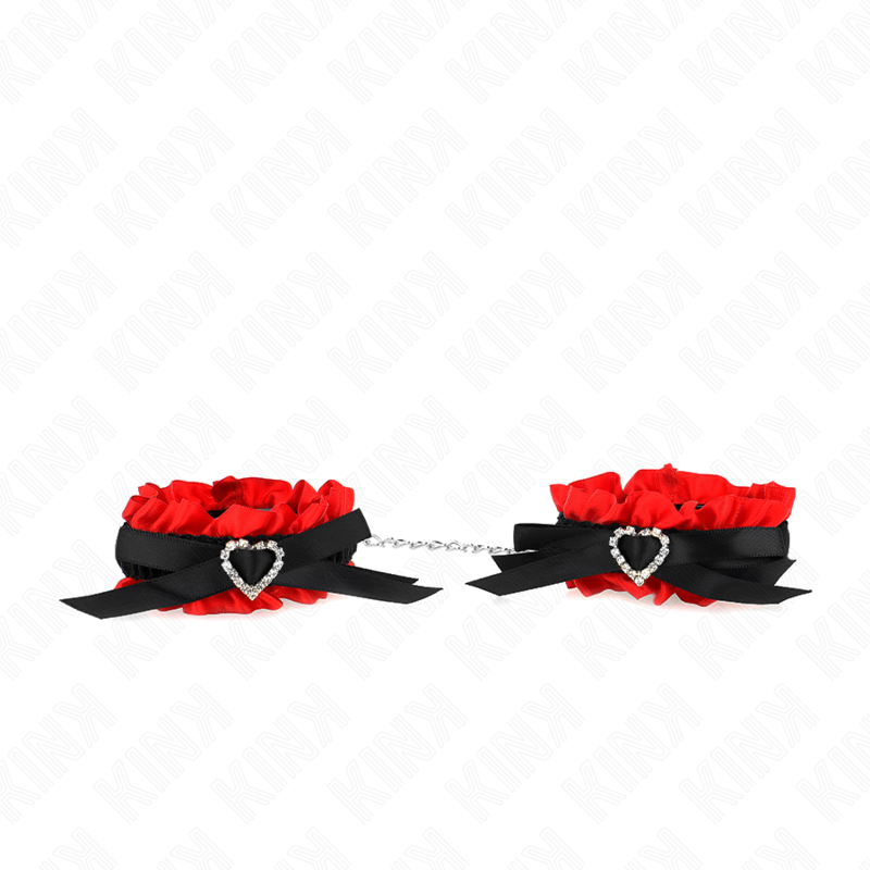Retenções De Punho Elásticas De Renda Detalhes De Coração Vermelho Ajustáveis 22-35 Cm - Kink