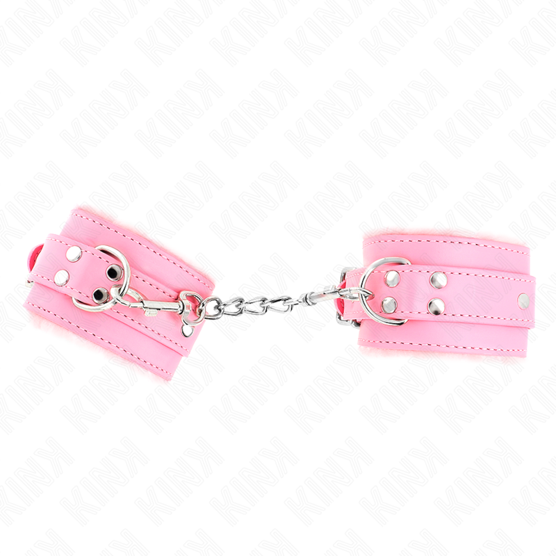 Pulso Forro De Pele Rosa Com Cinto Rosa Ajustável 17-29 Cm X 6 Cm - Kink