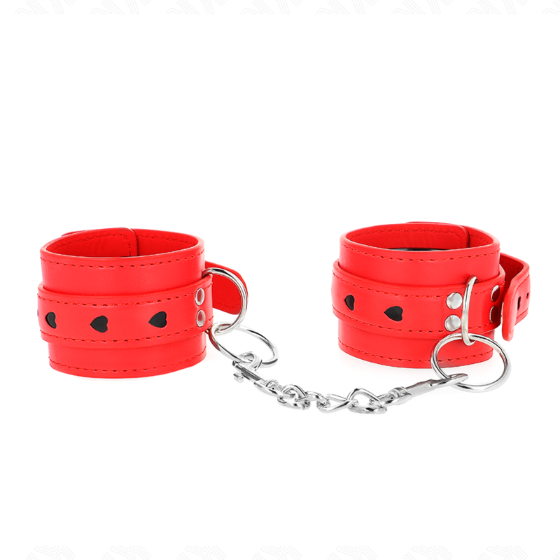 Pulso Vermelho Com Inserção De Coração Preto Ajustável 21-28 Cm X 5,5 Cm - Kink