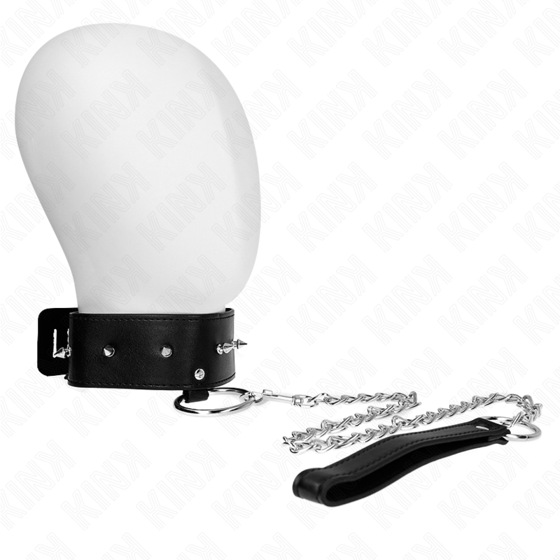 Colar 65 Cm Com Trela Com Pregos Prata Modelo 2 Ajustável 36-43 Cm X 5 Cm - Kink