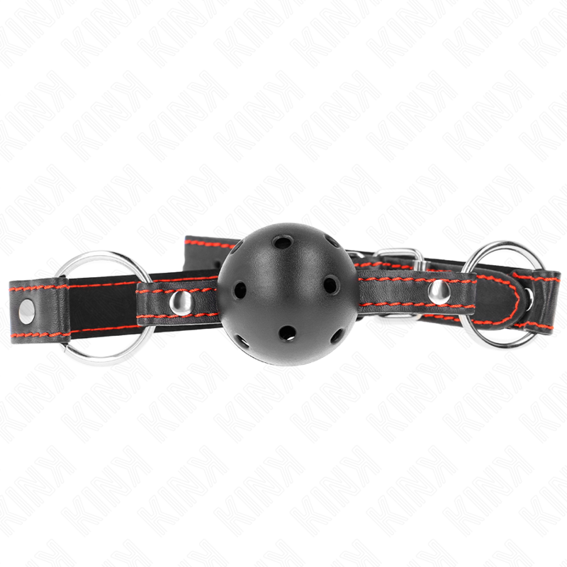 Mordaça De Bola Preta Oca Duro Modelo 2 65 X 2,5 Cm - Kink