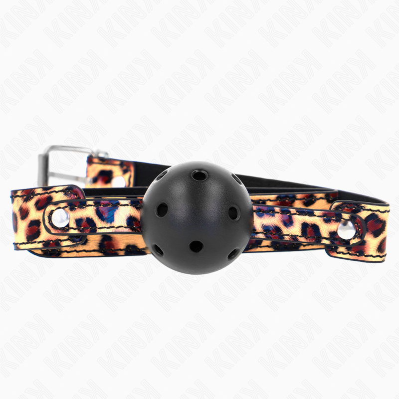 Bola Respirável Leopardo 4,5 Cm Mordaça 65 X 2,5 Cm - Kink