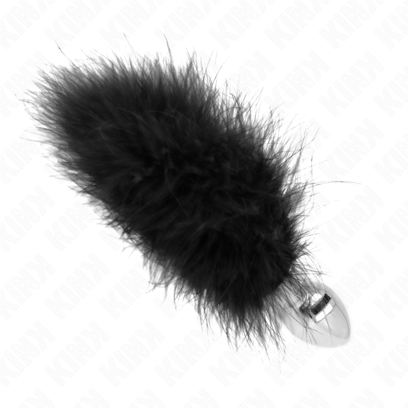 Plug Anal De Aço Inoxidável 11 X 7 Cm Com Pena 11 Cm - Kink