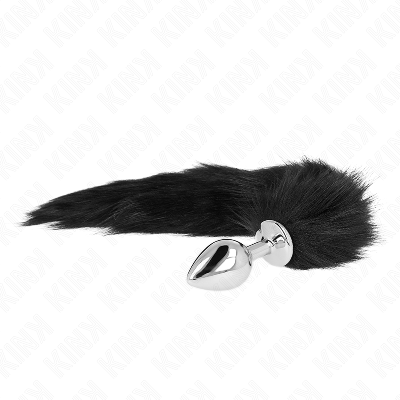 Plug Anal Tamanho M 8 X 3,5 Cm Com Cauda Sintética 40 Cm Preto - Kink