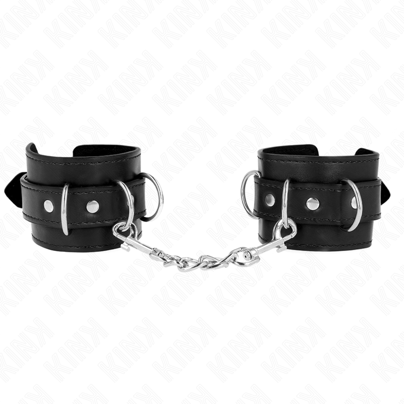 3 Retenções De Pulso D-Ring Ajustáveis Preto 17,5-25 Cm X 6 Cm - Kink
