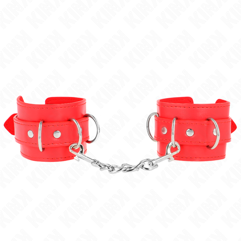 3 Retenções De Pulso D-Ring Ajustáveis Vermelho 17,5-25 Cm X 6 Cm - Kink