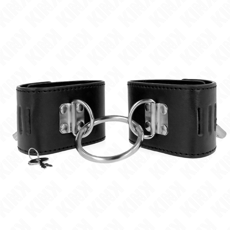 Pulso Fixo Com Anel E Fechamento De Cadeado Preto Ajustável 16-23 Cm X 5,5 Cm - Kink