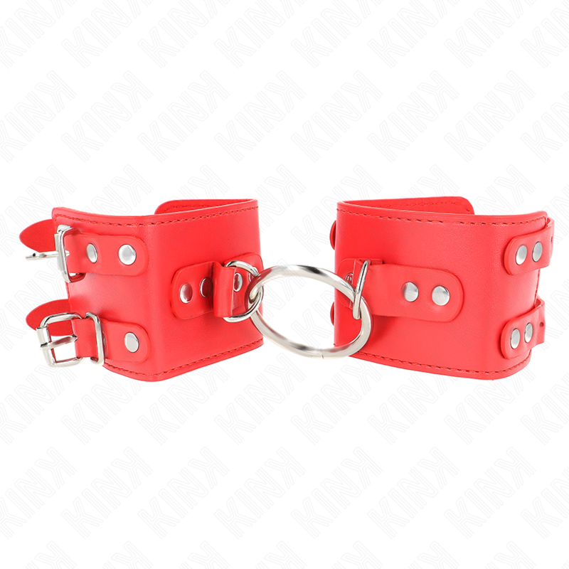 Pulso Fixo Com Anel E Pregos Ajustáveis Vermelho 17-22 Cm X 6,5 Cm - Kink