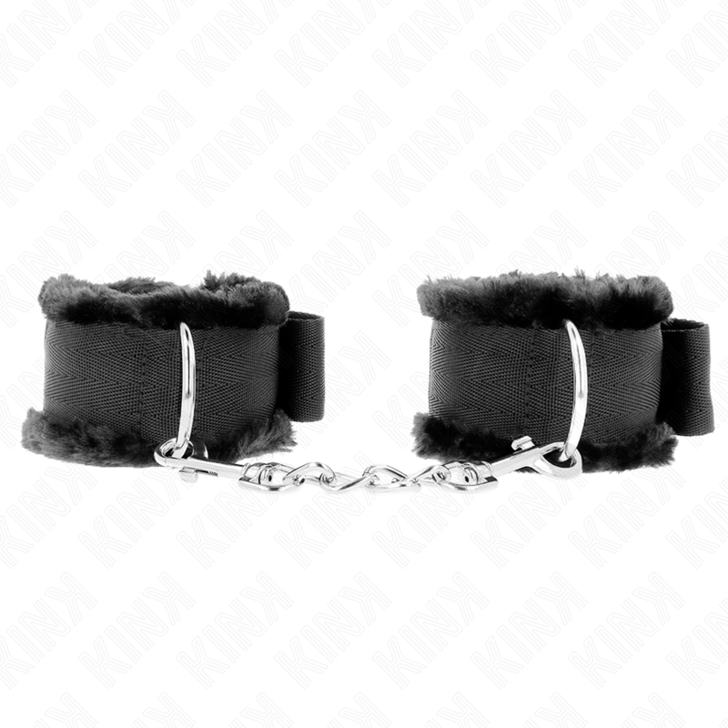 Pulso Forro Peludo Preto Ajustável 17-31 Cm X 7 Cm - Kink
