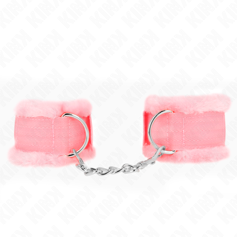 Pulso Forro Peludo Rosa Ajustável 17-31 Cm X 7 Cm - Kink