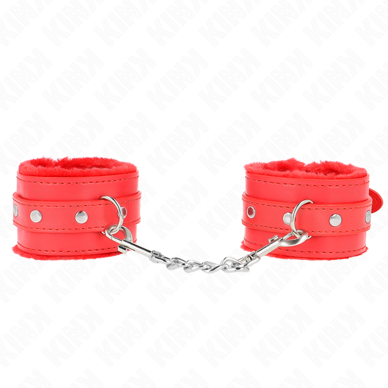 Pulso Premium Forro De Pele Vermelho Com Cinto Vermelho Ajustável 17-29 Cm X 6 Cm - Kink