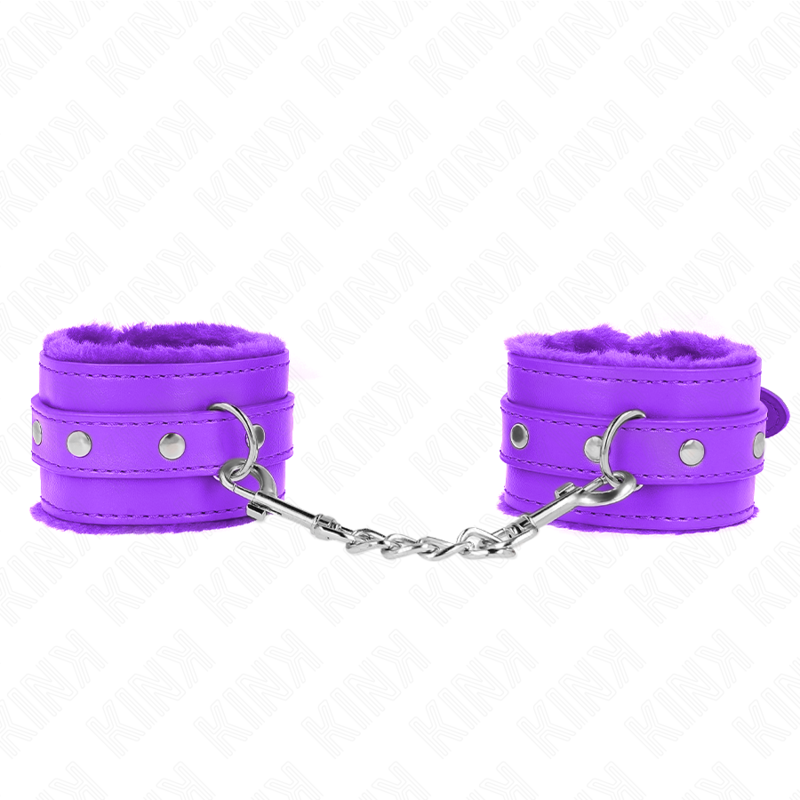 Pulso Forro De Pele Premium Roxo Com Cinto Roxo Ajustável 17-29 Cm X 6 Cm - Kink