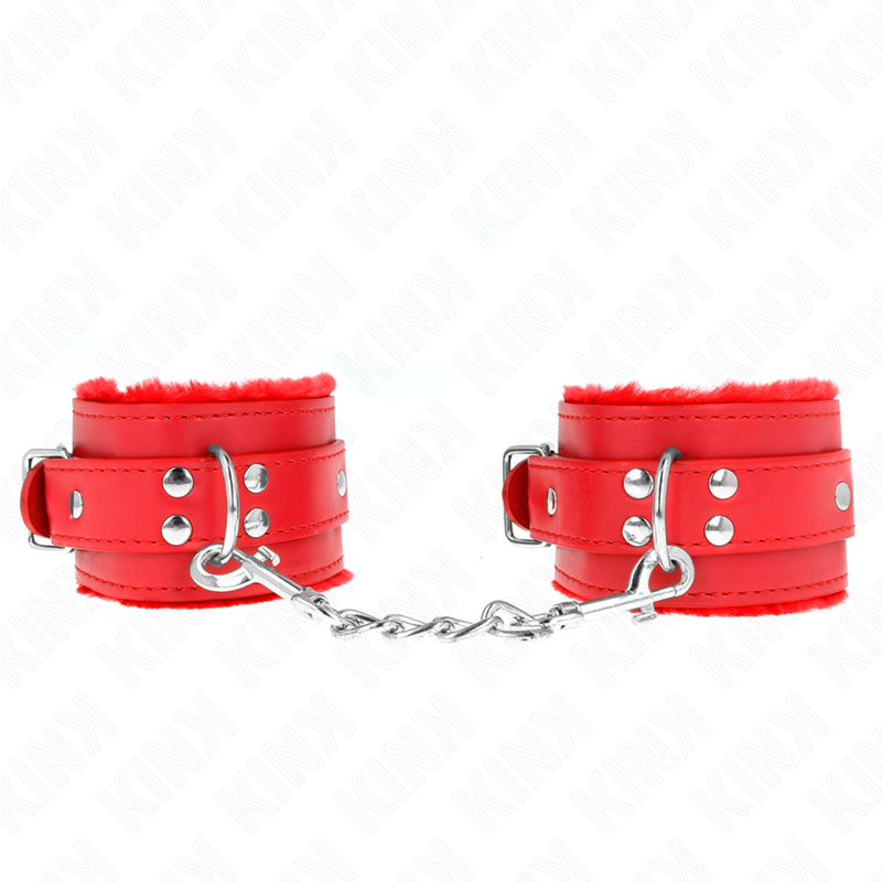 Pulso Forro De Pele Vermelho Com Cinto Vermelho Ajustável 17-29 Cm X 6 Cm - Kink