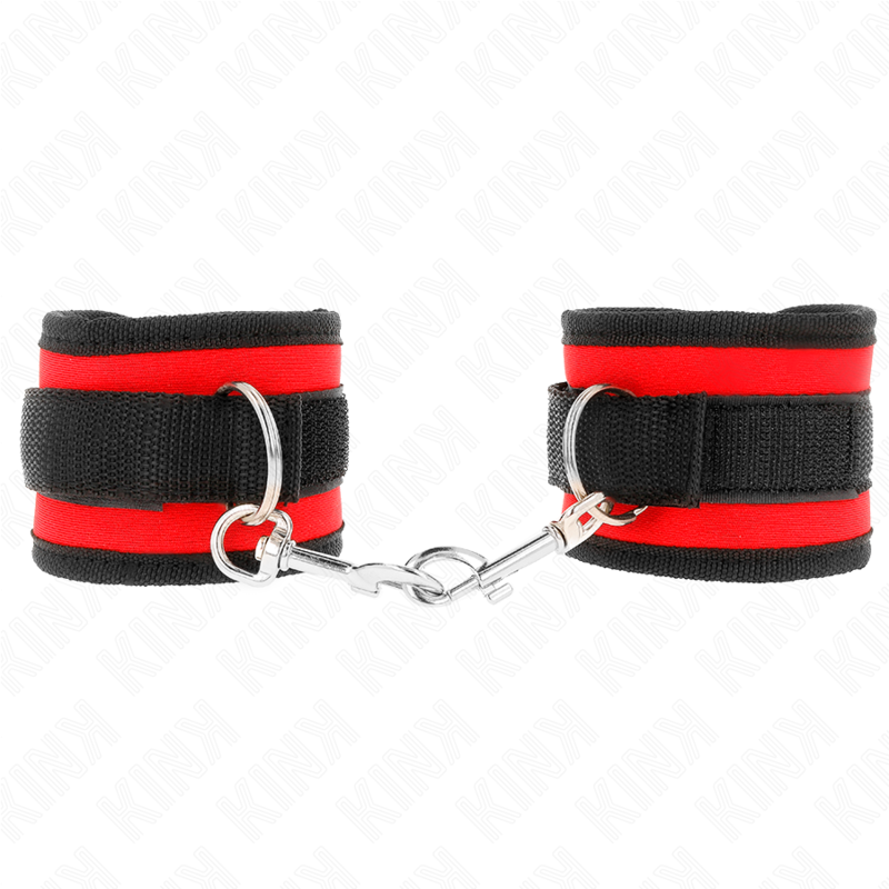 Retenções De Pulso Nylon Bind Hook&Loop Vermelho-Preto Modelo 2 Ajustável 18-35 Cm X 6 Cm - Kink