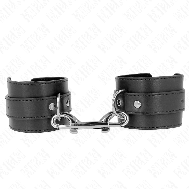 Retenções De Pulso - Linha De Rebite Única E Fivela Grande Preta Ajustável 17-28 Cm X 5 Cm - Kink