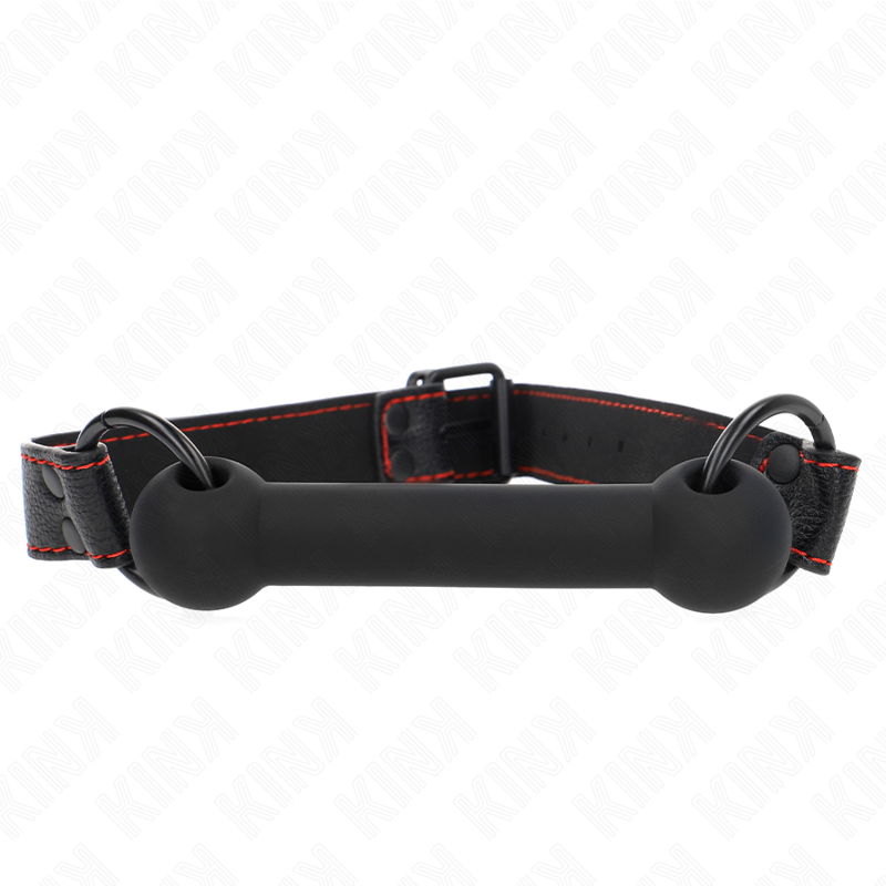 Mordaça De Osso Com Alça De Couro Preta Ajustável 41-57 Cm - Kink