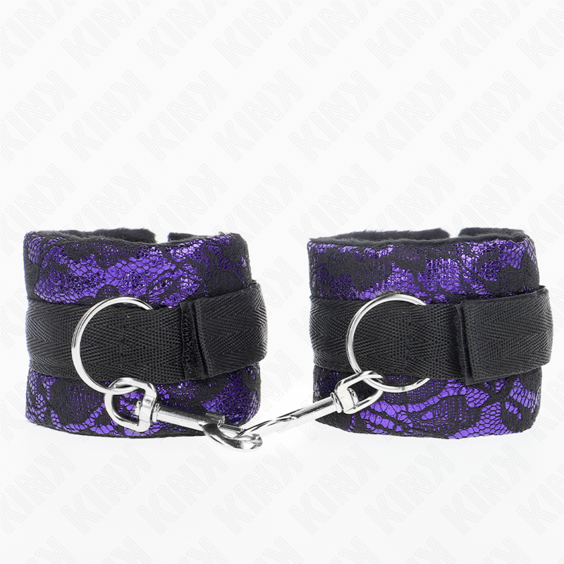 Punhos De Renda De Veludo Curto E Bind De Nylon Roxo / Preto 23 X 6,5 Cm - Kink