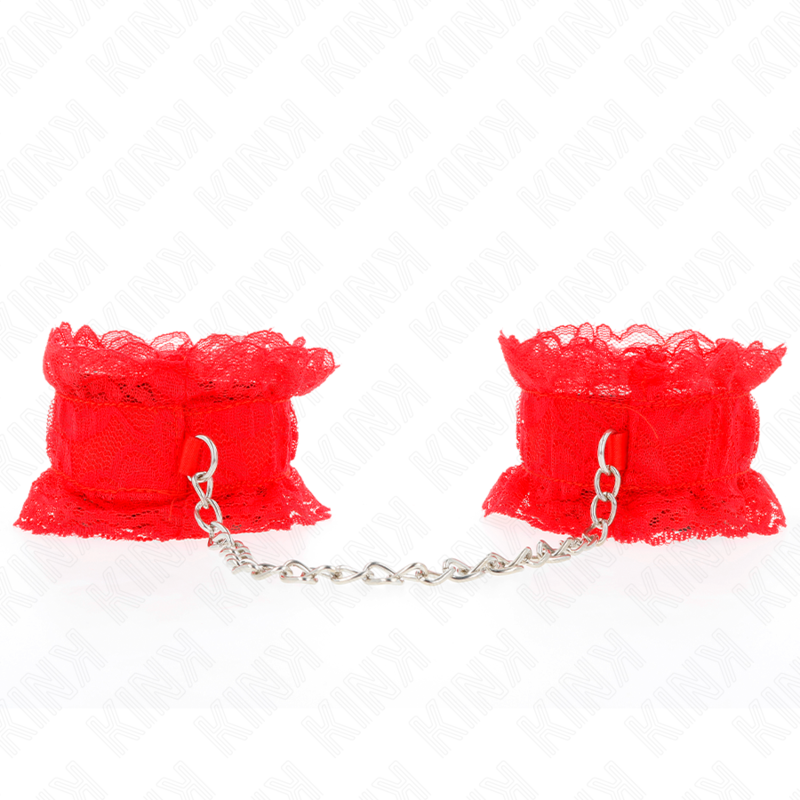 Punhos Elásticos De Renda Vermelho - Kink