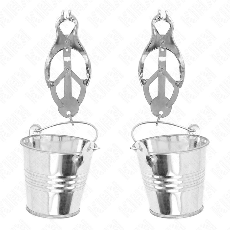 Pinças De Trevo Japonês Com Baldes Prata - Kink