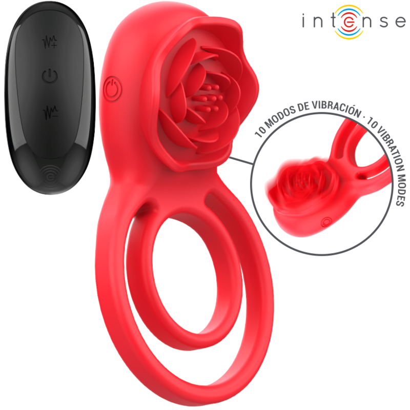 Gail Estimulador Rose 10 Vibrações Vermelho Controle Remoto - Intense