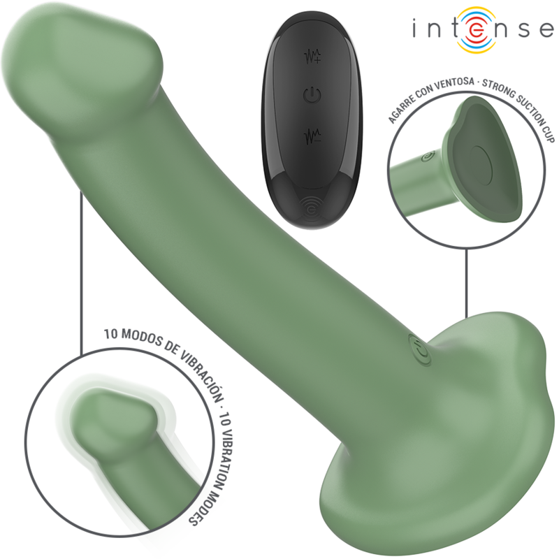 Becca Vibrador Com Ventosa 10 Vibrações Verde Controle Remoto - Intense