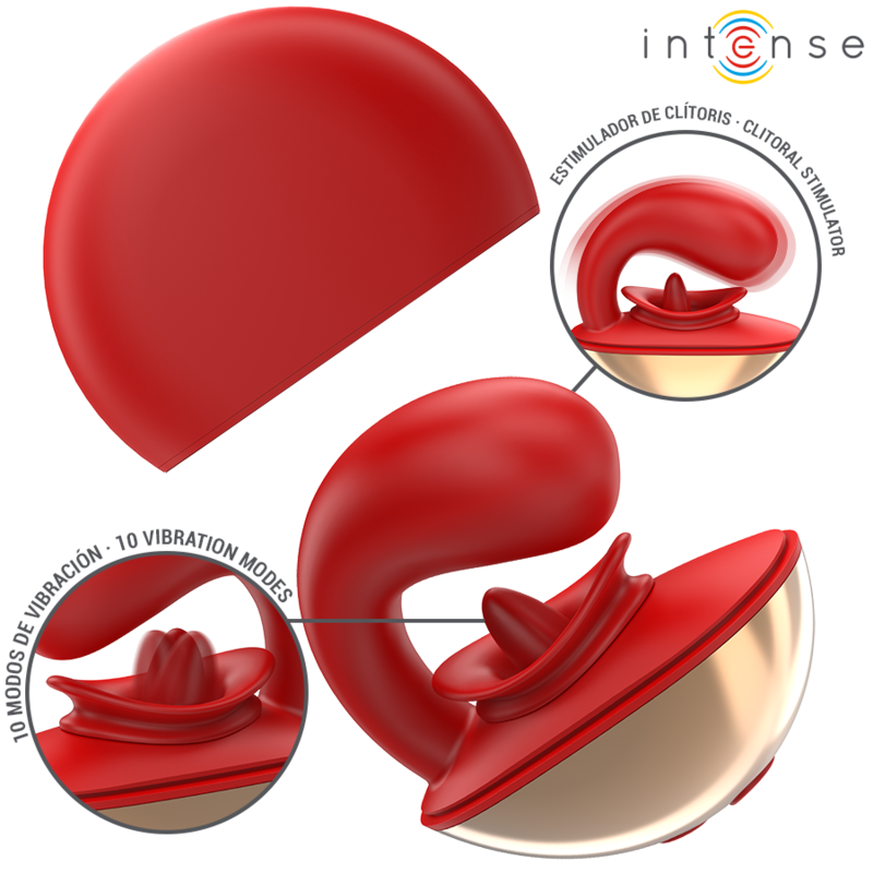 Vibrador E Estimulador Mariah Em Formato U 10 Vibrações Vermelho - Intense