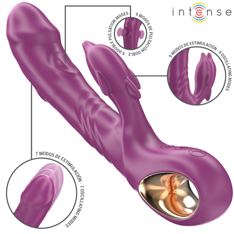 Halle Vibrador Multifuncional Com Língua Estimulante De Golfinhos Roxo - Intense