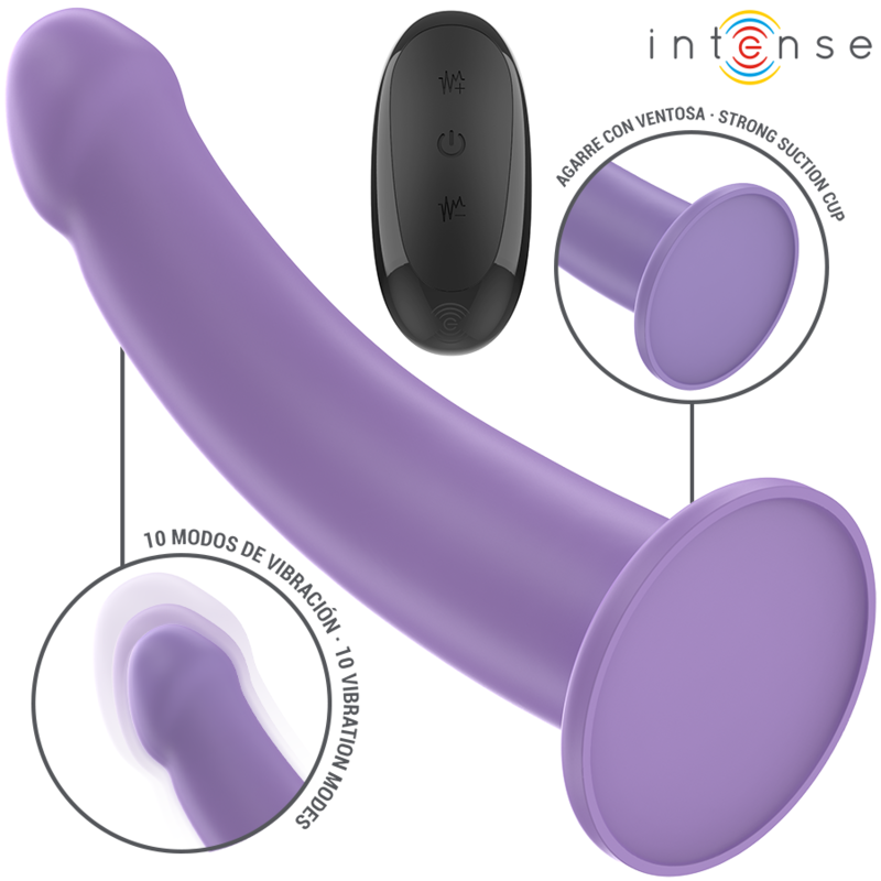 Eddie Vibrador 17,5 Cm 10 Vibrações Roxo Controle Remoto - Intense