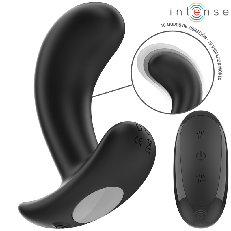 Chandler Anal Plug 10 Vibrações Preto Controle Remoto - Intense