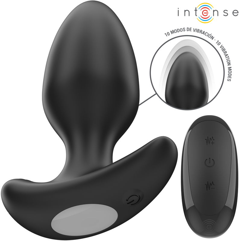 Joey Anal Plug 10 Vibrações Preto Controle Remoto - Intense