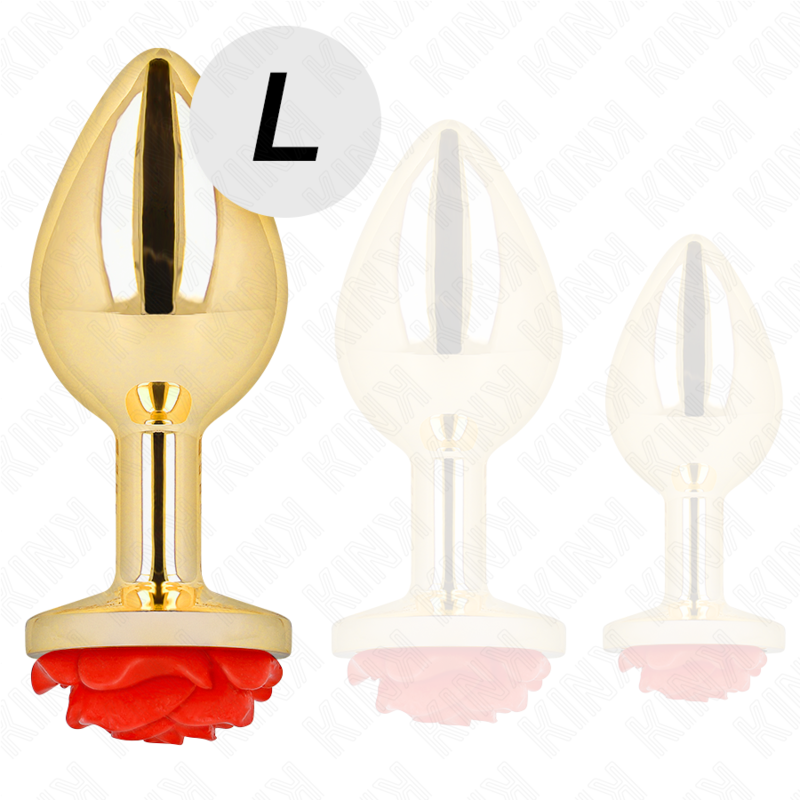 Plug Anal Ouro Rosa Vermelho Tamanho - L - Kink