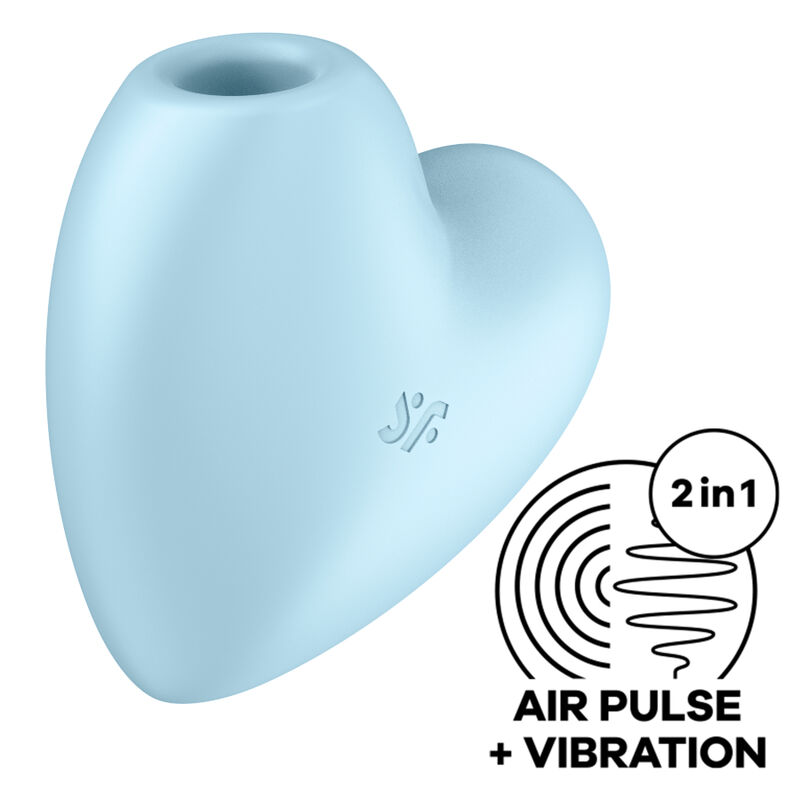 Cutie Heart Estimulador De Pulso E Vibrador De Ar Azul - Satisfyer