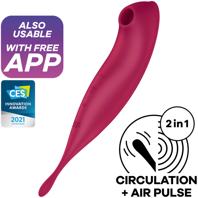 Twirling Pro+ Estimulador De Pulso De Ar E Aplicativo Vibrador Vermelho - Satisfyer