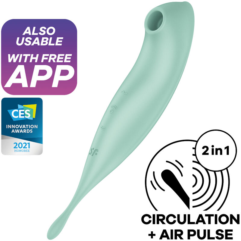 Twirling Pro+ Estimulador De Pulso De Ar E Aplicativo Vibrador Verde - Satisfyer