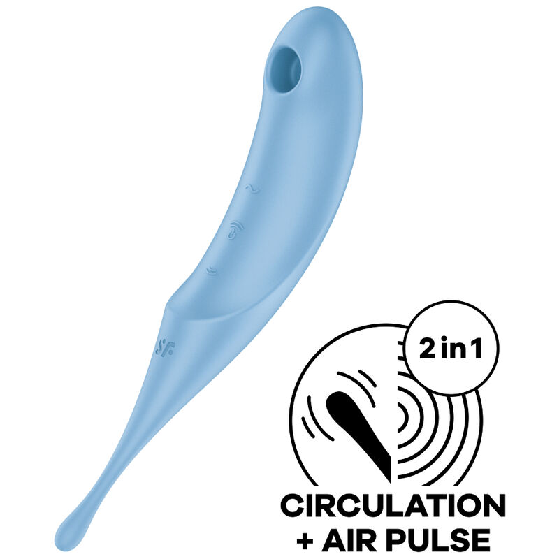 Estimulador E Vibrador De Pulso Twirling Pro Air Azul - Satisfyer