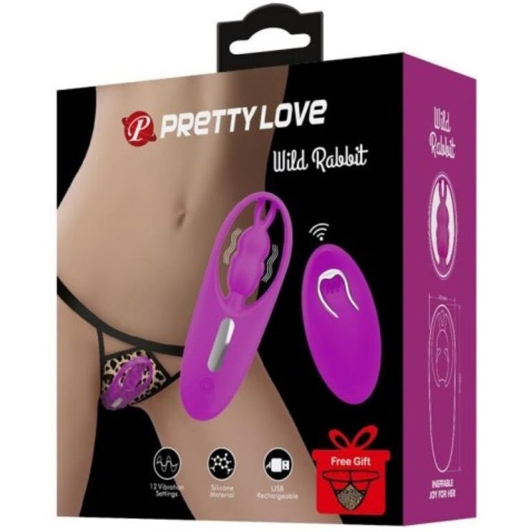 Estimulador De Coelho Selvagem Para Calas Com Controle Remoto Lilac - Pretty Love