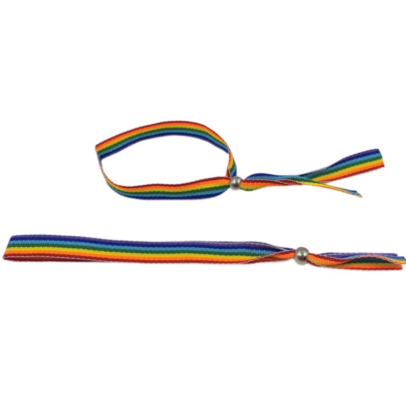 Pulseira De Bola De Prata Bandeira Lgbt - Pride