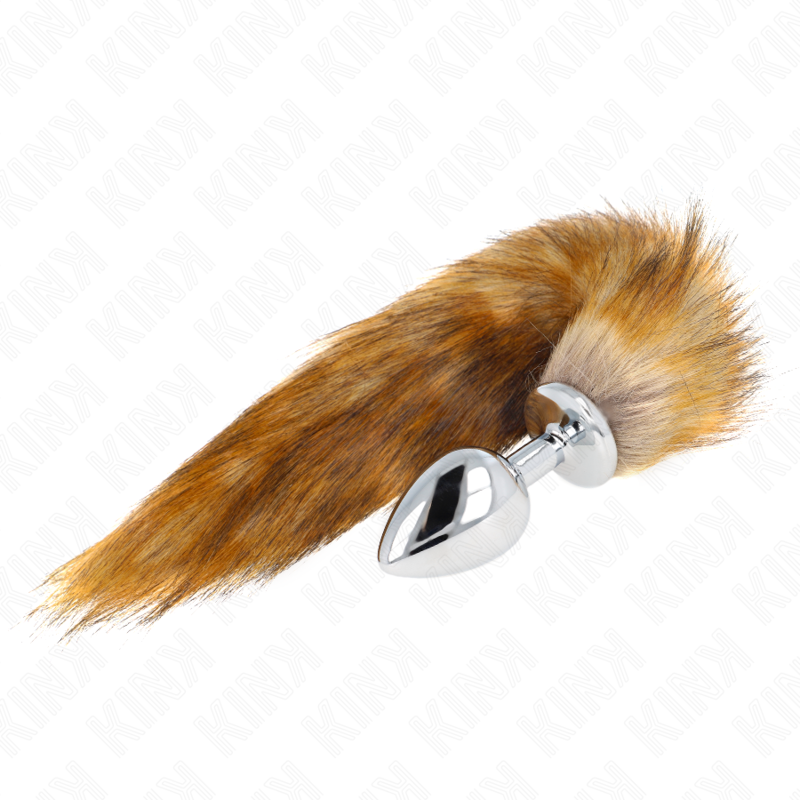 Plug Anal Tamanho L 10 X 4 Cm Com Cauda Sintética 40 Cm Marrom - Kink