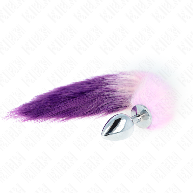 Kink - Plug Anal Tamanho L 10 X 4 Cm Com Cauda Sintética 40 Cm Roxo
