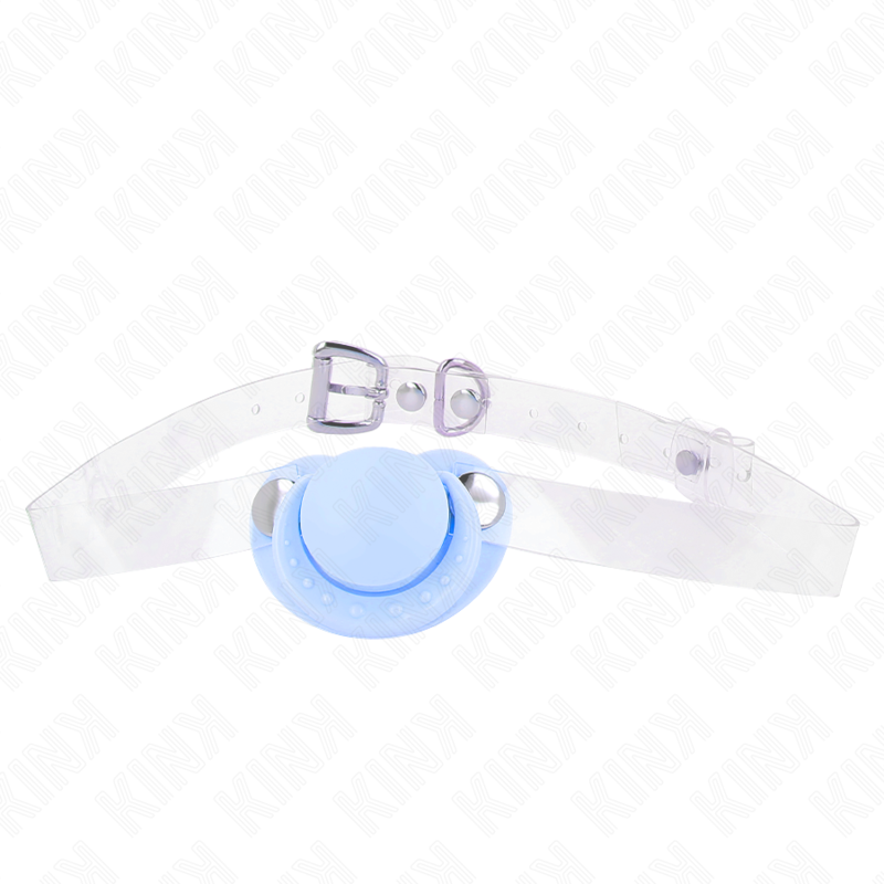 Mordaça Em Forma De Chupeta Azul Claro 5,5 X 4 Cm Ajustável 43-60 Cm - Kink