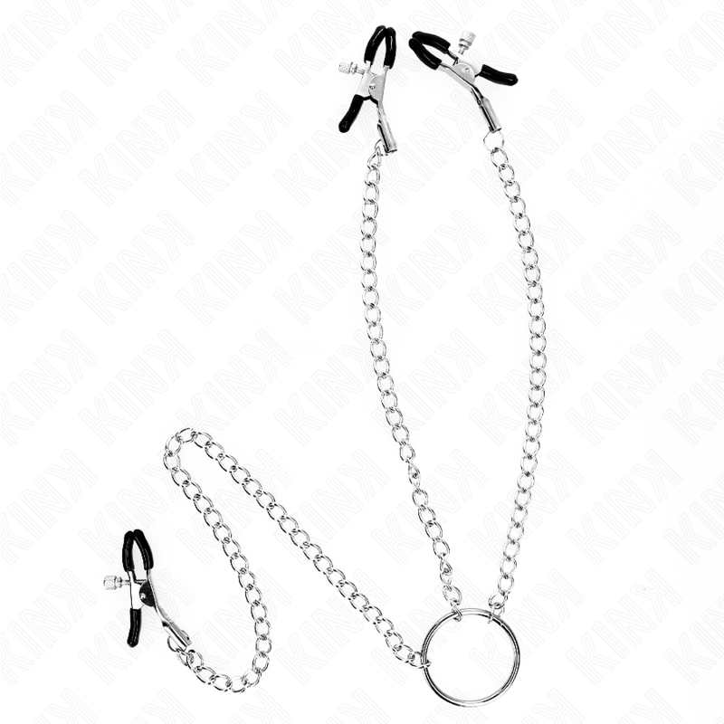Pinças Triplas Para Bicos E Clitóris Com Corrente Modelo 0 - Kink