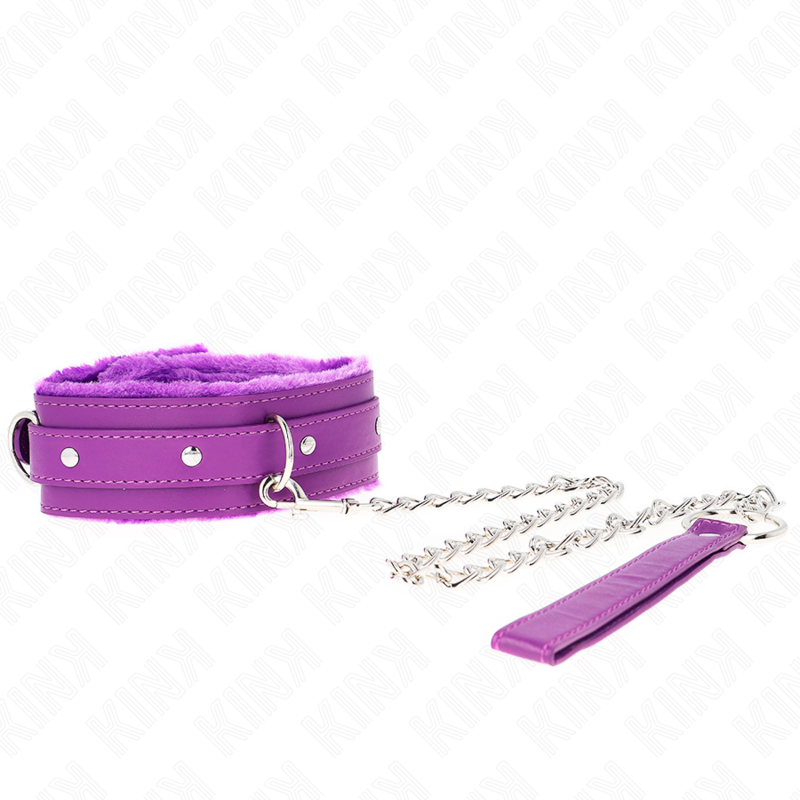 Colar Com Trela 65 Cm Com Restrições Roxo 36-42 Cm X 5,5 Cm - Kink