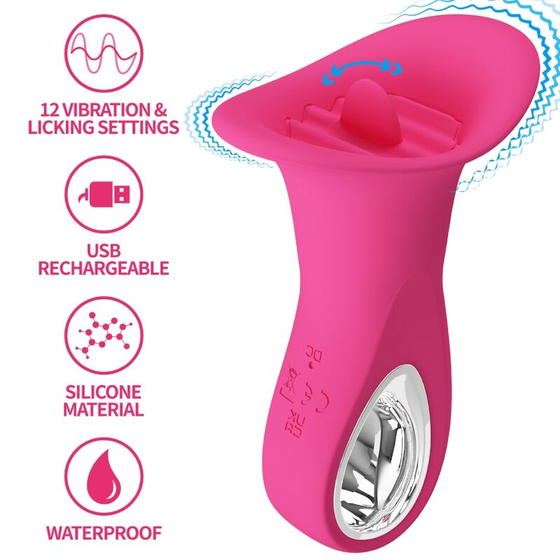 Clyde Vibrador Oral Língua Vibrante 12 Vibrações Rosa - Pretty Love