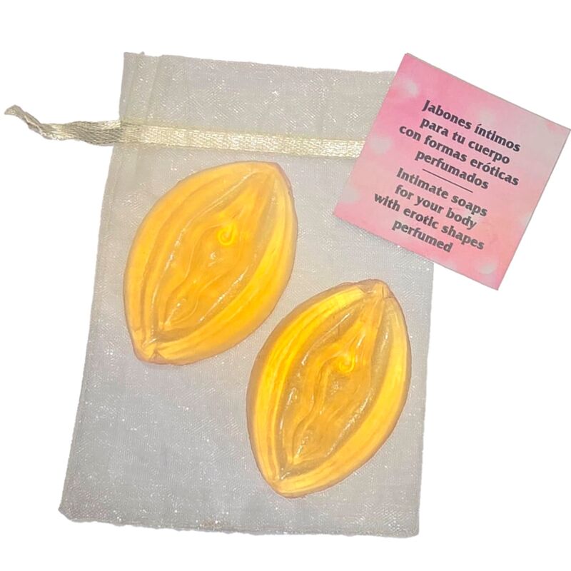 2 Sabonetes Perfumados Em Formato De Vagina Amarelo - Diablo Picante