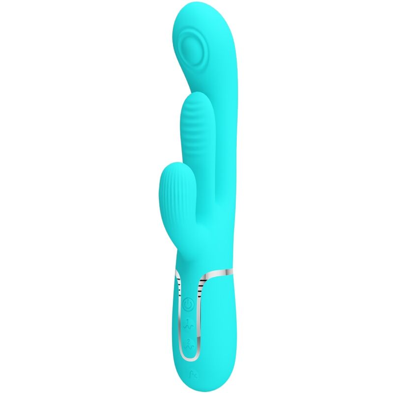 Shania Triple Rabbit Multifuncional Vibrador 3 Em 1 Azul - Pretty Love