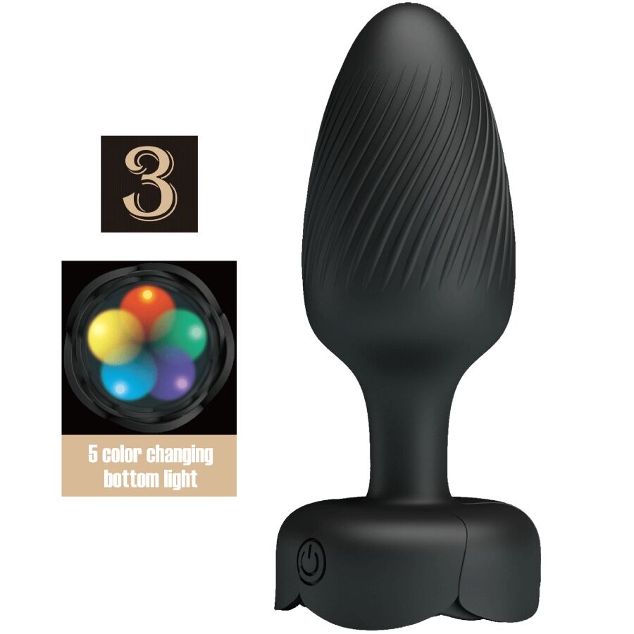 Osborn Plug Anal Com Luz Led Preto 9,8 Cm - Pretty Love