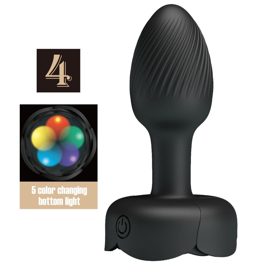 Olman Plug Anal Com Luz Led Preto 8,8 Cm - Pretty Love